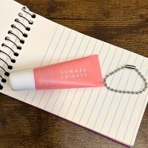 Summer Fridays Mini Lip Balm Key Chain Charm Pink Sugar 7g